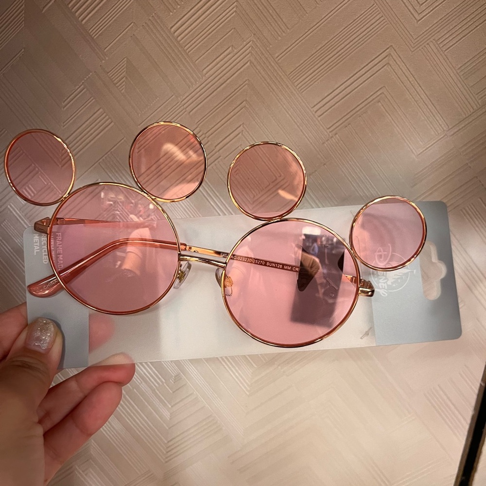 2025 DISNEY PARKS Mickey Mouse Ear pink Tinted Sunglasses 100% UVA Protection